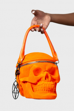 Killstar — Grave Digger Skull (Orange Velvet)